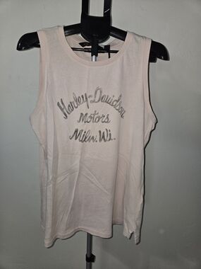 Harley-Davidson Pale Pink Script Logo Tank XL
